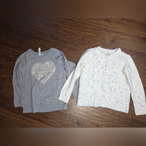 Cherokee Grey Sweatshirt And Oshkosk Confetti Sweater Girls Size 10/12 - Picture 1 of 5